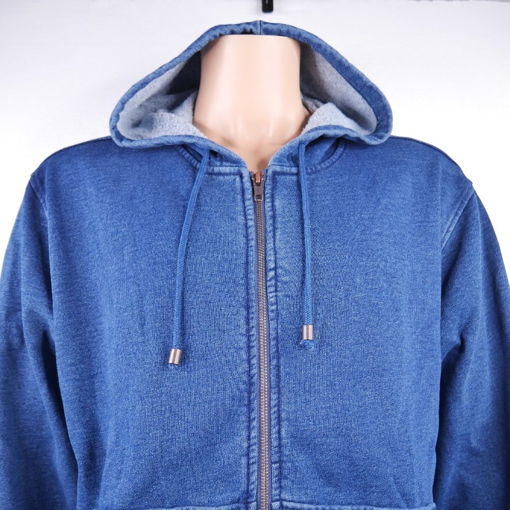 Peter Millar Full-Zip Indigo Fleece Hoodie 2XL XXL - Picture 4 of 10